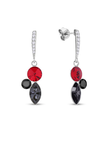 kolczyki z czerwonymi kryształami