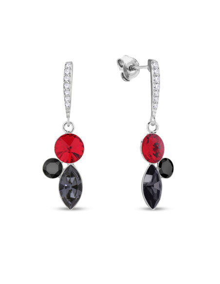 kolczyki z czerwonymi kryształami