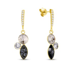 Flora earrings by SPARK in gold-plated 925 silver and crystals