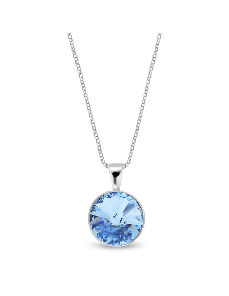 Collier Firefly en argent avec cristal bleu claire