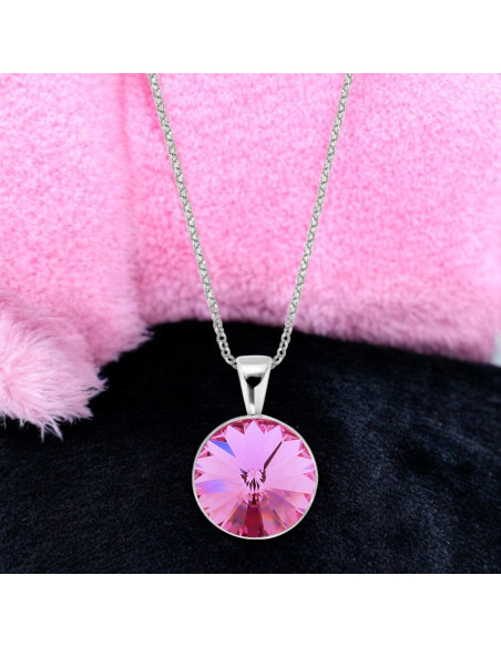 Collier Firefly en argent et cristal rose