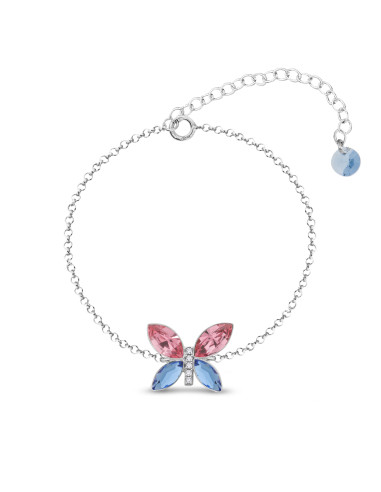 Bracelet papillon en argent et...