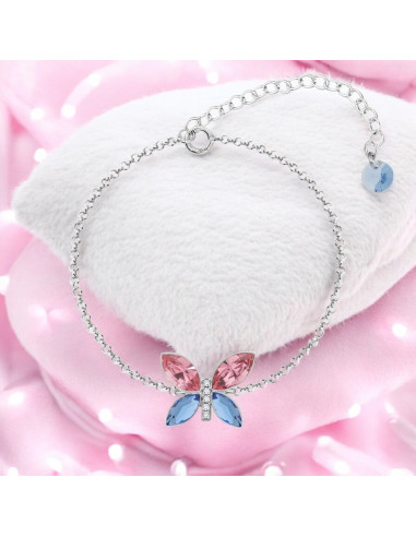 Bracelet papillon en argent et...