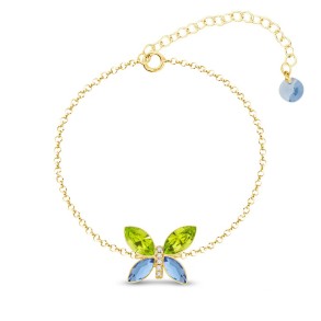 Gold-plated silver bracelet with lemon butterfly | SPARK