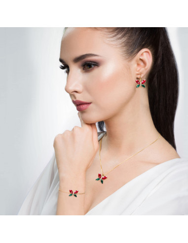 Bracelet en argent plaqué or avec...