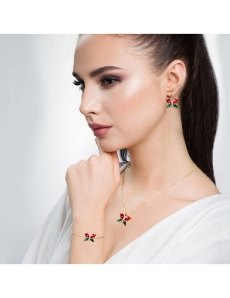 Gold-plated silver bracelet with crystal butterfly | SPARK