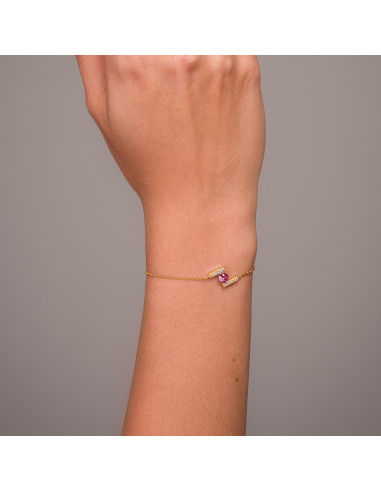 Bracelet CHATON en argent plaqué or...