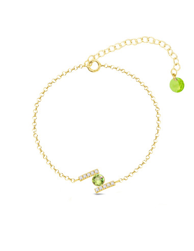 Bracelet CHATON en argent plaqué or...