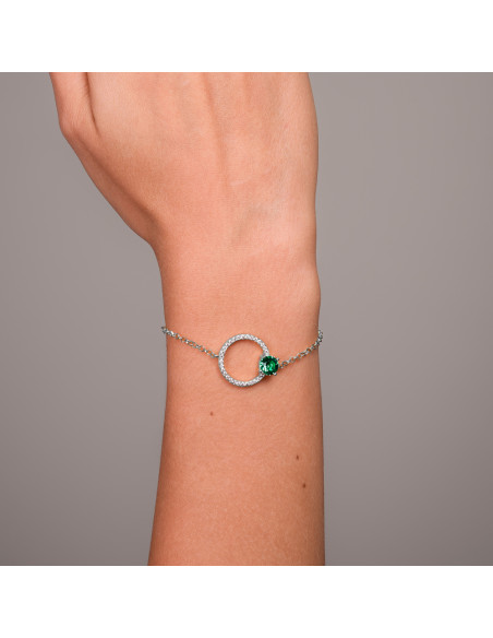 Bracelet STARDUST argent et cristaux émeraude | SPARK