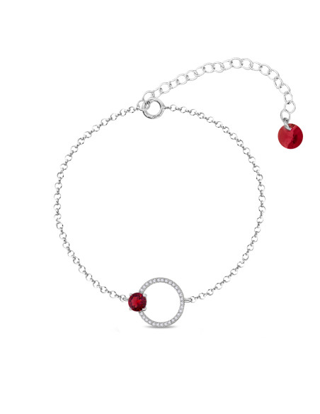 Bracelet STARDUST argent et cristaux rubis | SPARK