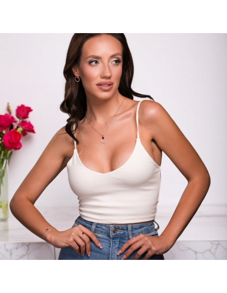 Bransoletka STARDUST srebro i rubinowe kryształy |SPARK