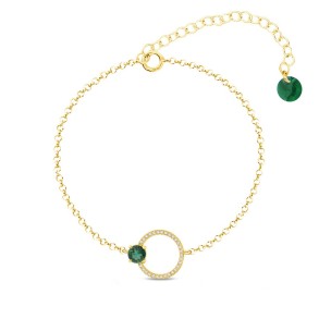 STARDUST bracelet, gold-plated silver and green crystals |SPARK
