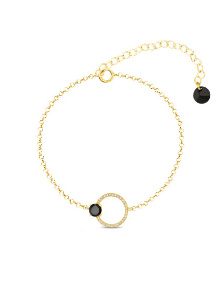 Bracelet STARDUST en argent plaqué or et cristaux noirs | SPARK