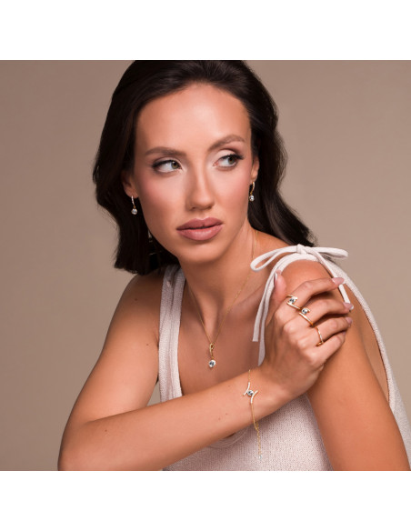 Bracelet RIVOLI, argent plaqué or 24 carats, cristaux blancs | SPARK