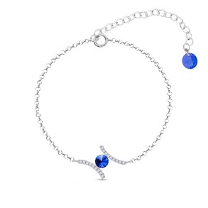 Silver bracelet RIVOLI with sapphire crystal |SPARK