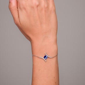 Silver bracelet RIVOLI with sapphire crystal |SPARK 2