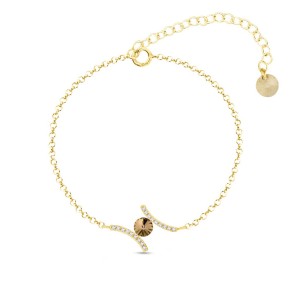 Bracelet RIVOLI, argent plaqué or, cristaux marron | SPARK