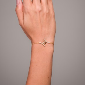 Bracelet RIVOLI, argent plaqué or, cristaux marron | SPARK 2