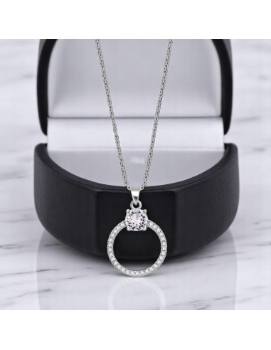 STARDUST silver necklace with white...