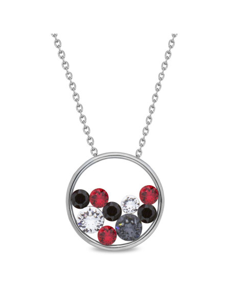 Circle of Life Necklace stainless steel, red crystals |SPARK