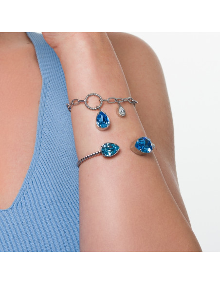 Bracelet Illusion en acier inoxydable avec cristaux bleus |SPARK