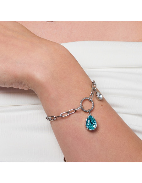 Illusion Bracelet in stainless steel with light blue crystals |SPARK