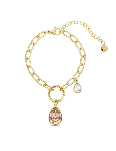 Illusion bracelet in gold-plated steel with light pink crystals |SPARK