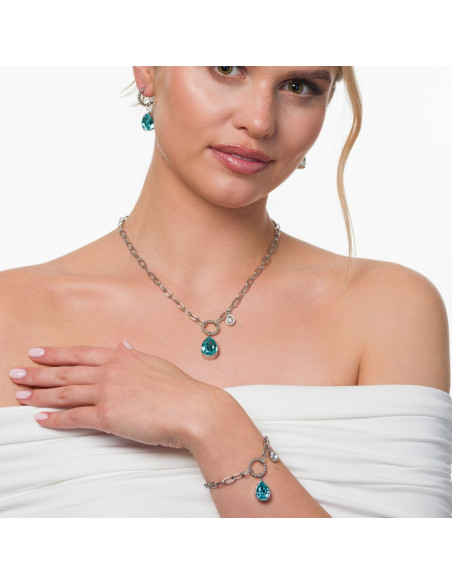 ILLUSION necklace in stainless steel with light blue crystals | SPARK