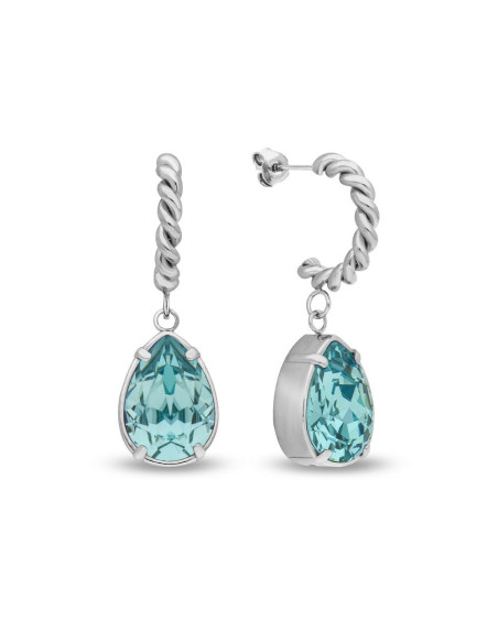 ILLUSION earrings in stainless steel with light blue crystals | SPARK