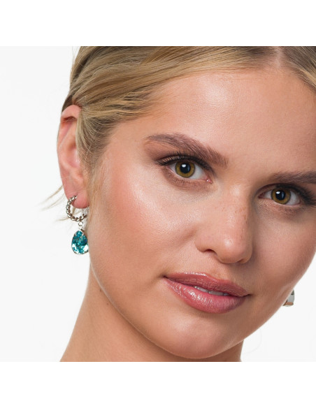 Boucles d'oreilles ILLUSION en acier inoxydable et cristaux bleu clair | SPARK