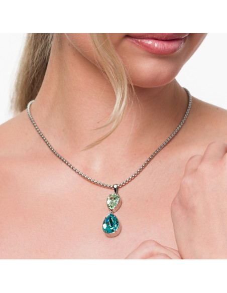 Collier RAYON en acier inoxydable avec cristaux bleu clair | SPARK