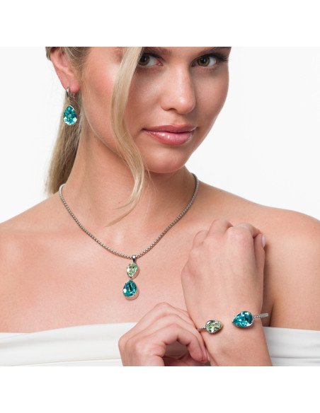 Collier RAYON en acier inoxydable avec cristaux bleu clair | SPARK