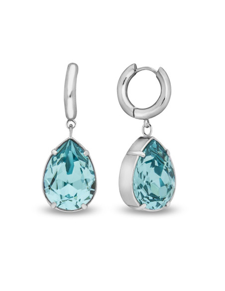 RAYON earrings in stainless steel with light blue crystals | SPARK