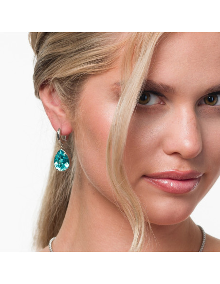 RAYON earrings in stainless steel with light blue crystals | SPARK