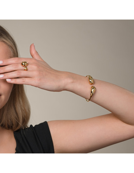 Bracelet COMTESSE en acier inoxydable plaqué or avec cristaux | SPARK