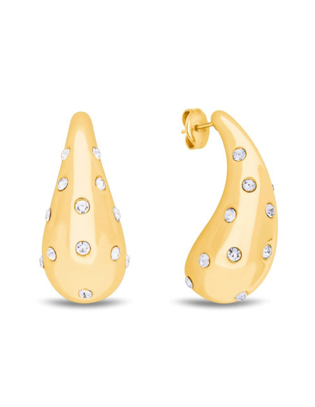 Boucles d'oreilles en acier inoxydable plaqué or avec cristaux | SPARK