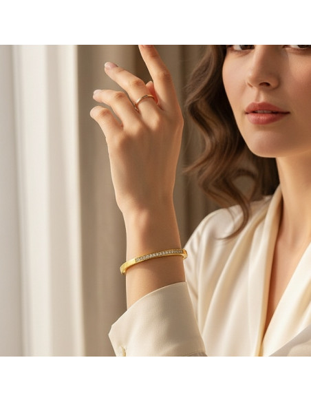 NOBLESSE gold-plated stainless steel bracelet with crystals | SPARK