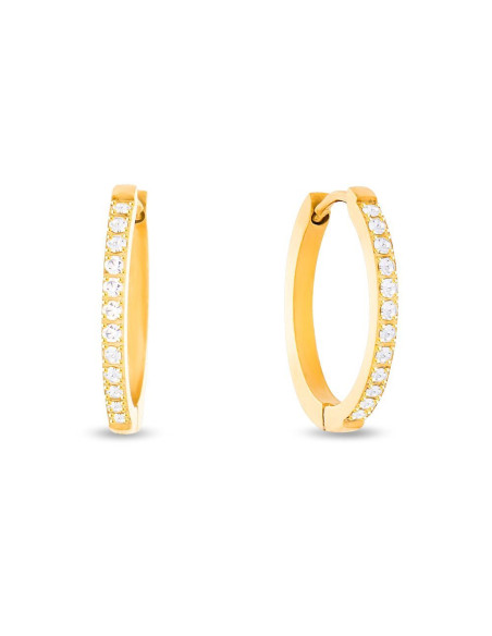 NOBLESSE gold-plated stainless steel earrings with crystals | SPARK