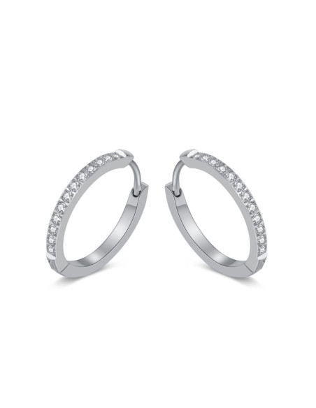 Boucles d'oreilles NOBLESSE en acier inoxydable et cristaux | SPARK