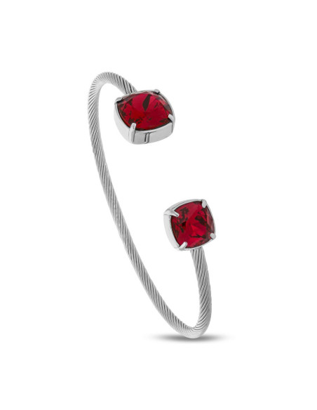 Bracelet MIRAGE en acier inoxydable avec cristaux rouges | SPARK