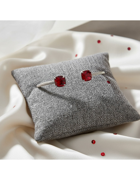 Bracelet MIRAGE en acier inoxydable avec cristaux rouges | SPARK