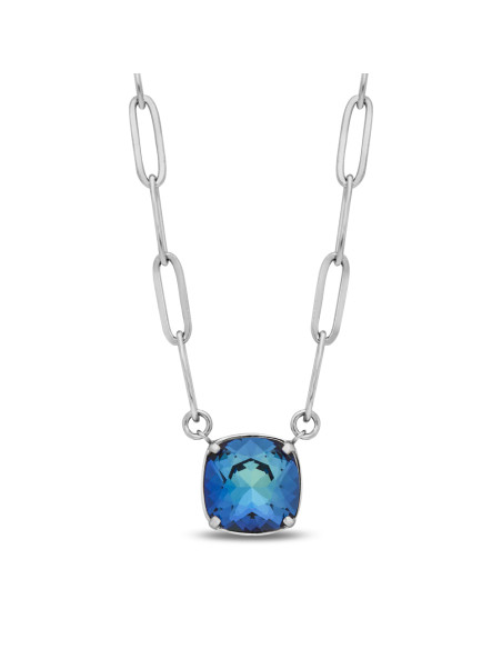MIRAGE necklace in stainless steel with blue crystals | SPARK