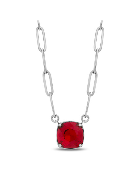 MIRAGE necklace in stainless steel with red crystals | SPARK