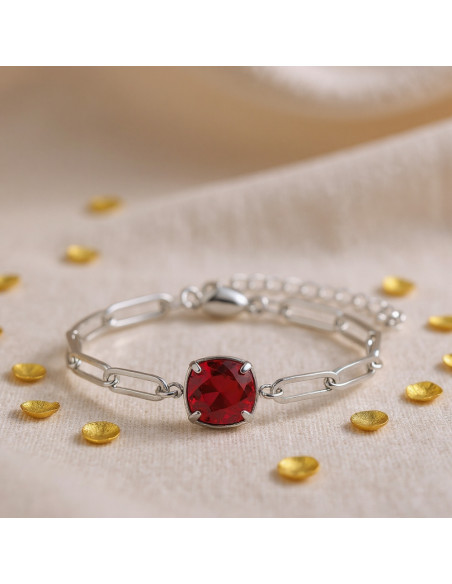 Bracelet MIRAGE en acier inoxydable avec cristal rouge | SPARK