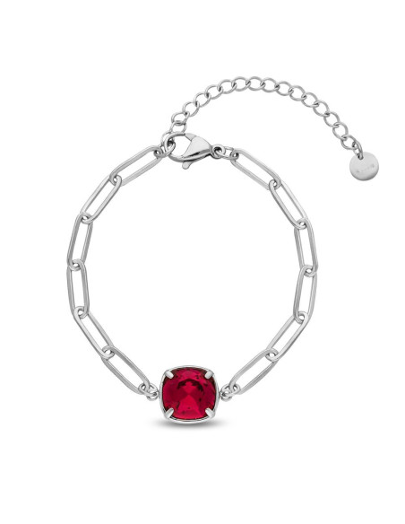 MIRAGE bracelet in stainless steel with red crystal | SPARK