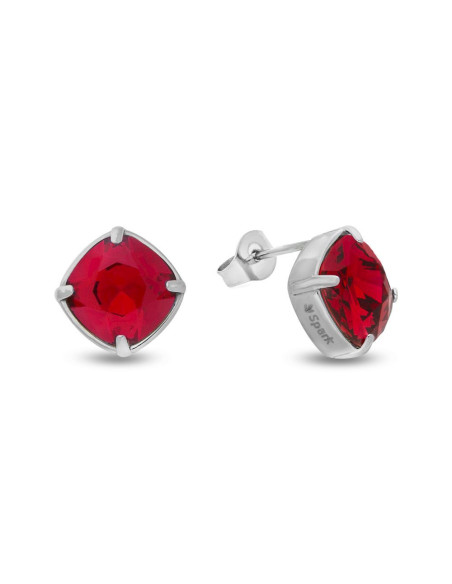 MIRAGE earrings in stainless steel with red crystal | SPARK