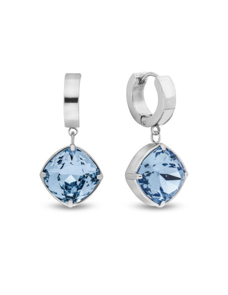 MIRAGE earrings in stainless steel with blue crystal | SPARK