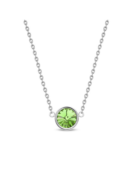 SCINTILLE necklace in stainless steel with green crystal | SPARK