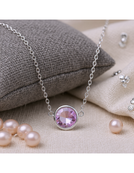 SCINTILLE necklace in stainless steel with vitrail light crystal | SPARK