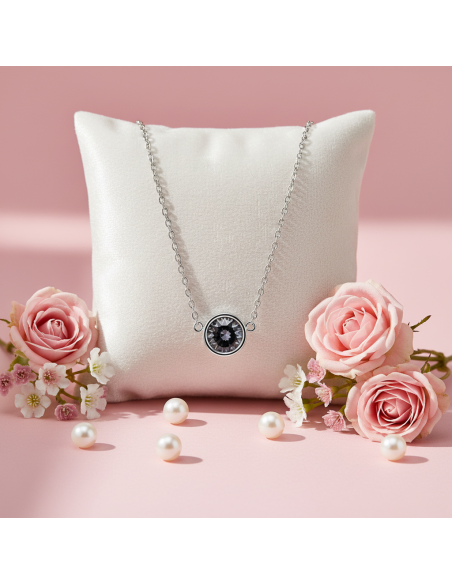 Collier SCINTILLE en acier inoxydable avec cristal silver night | SPARK